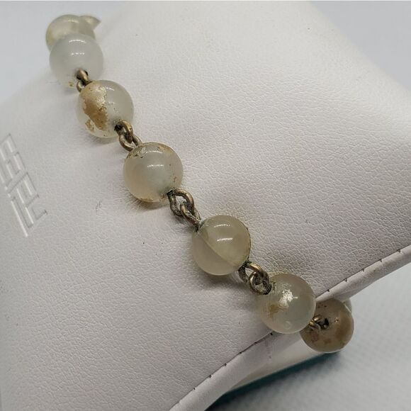 Vintage Silver Tone & Glass Bead Bracelet - Picture 2 of 6